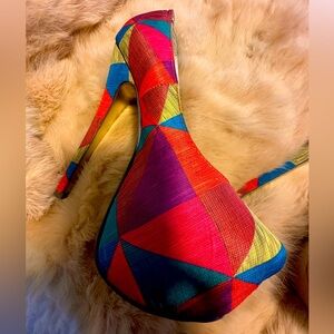 Color block platform stilettos